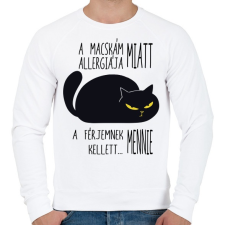 PRINTFASHION Macska allergia és férj - Férfi pulóver - Fehér férfi pulóver, kardigán