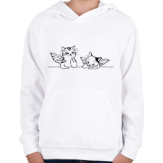 PRINTFASHION Macska-angyalok - Gyerek kapucnis pulóver - Fehér