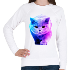 PRINTFASHION Macska art - Női pulóver - Fehér női pulóver, kardigán