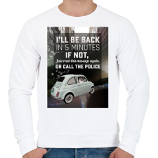 PRINTFASHION Macska az autóban - Férfi pulóver - Fehér férfi pulóver, kardigán