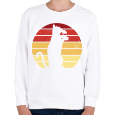 PRINTFASHION Macska borral - Gyerek pulóver - Fehér gyerek pulóver, kardigán