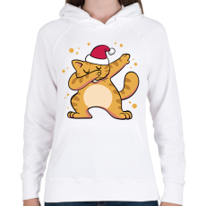 PRINTFASHION Macska dab - Női kapucnis pulóver - Fehér