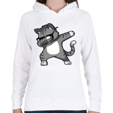 PRINTFASHION Macska dub tánc - Női kapucnis pulóver - Fehér női pulóver, kardigán
