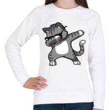 PRINTFASHION Macska dub tánc - Női pulóver - Fehér női pulóver, kardigán