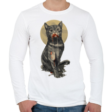 PRINTFASHION Macska-egér - Férfi hosszú ujjú póló - Fehér