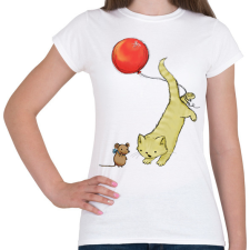 PRINTFASHION Macska és egér - Női póló - Fehér női póló