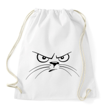 PRINTFASHION Macska fej szigorúan néz - Sportzsák, Tornazsák - Fehér tornazsák