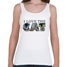 PRINTFASHION Macska felemás színű szemekkel világos színű termékekre - Női atléta - Fehér női trikó