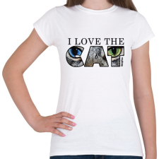 PRINTFASHION Macska felemás színű szemekkel világos színű termékekre - Női póló - Fehér női póló