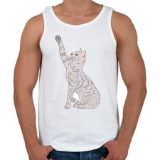 PRINTFASHION Macska - Férfi atléta - Fehér atléta, trikó