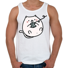 PRINTFASHION Macska - Férfi atléta - Fehér