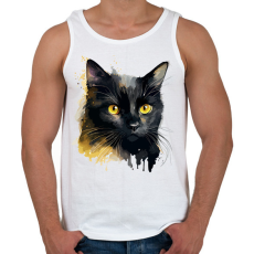 PRINTFASHION macska - Férfi atléta - Fehér