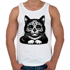 PRINTFASHION Macska - Férfi atléta - Fehér