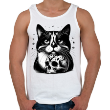 PRINTFASHION Macska  - Férfi atléta - Fehér atléta, trikó