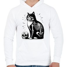 PRINTFASHION Macska  - Férfi kapucnis pulóver - Fehér