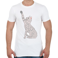 PRINTFASHION Macska - Férfi póló - Fehér férfi póló