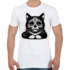 PRINTFASHION Macska - Férfi póló - Fehér férfi póló