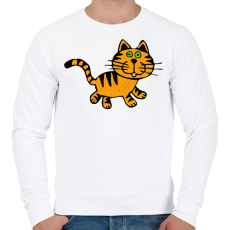 PRINTFASHION Macska - Férfi pulóver - Fehér