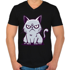 PRINTFASHION Macska  - Férfi V-nyakú póló - Fekete