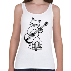 PRINTFASHION Macska gitározik - Női atléta - Fehér