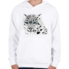 PRINTFASHION Macska - Gyerek kapucnis pulóver - Fehér