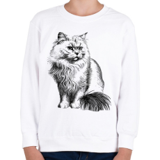 PRINTFASHION Macska  - Gyerek pulóver - Fehér