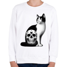 PRINTFASHION Macska - Gyerek pulóver - Fehér