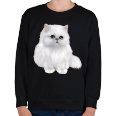 PRINTFASHION Macska  - Gyerek pulóver - Fekete