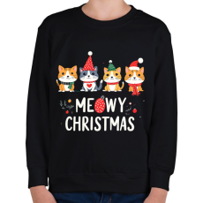 PRINTFASHION macska - Gyerek pulóver - Fekete
