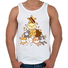 PRINTFASHION Macska karácsonyfa - Férfi atléta - Fehér atléta, trikó