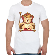 PRINTFASHION Macska király - Férfi póló - Fehér férfi póló