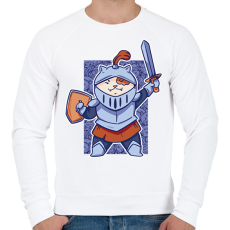 PRINTFASHION Macska lovag - Férfi pulóver - Fehér
