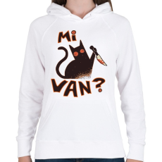 PRINTFASHION Macska - Mi van ?  - Női kapucnis pulóver - Fehér