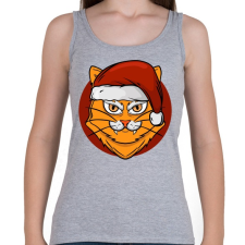 PRINTFASHION Macska mikulás sapkában - Női atléta - Sport szürke női trikó