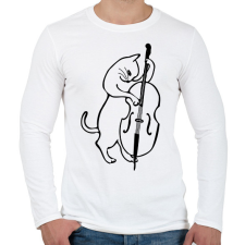 PRINTFASHION Macska nagybőgőzik - Férfi hosszú ujjú póló - Fehér férfi póló