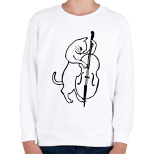 PRINTFASHION Macska nagybőgőzik - Gyerek pulóver - Fehér gyerek pulóver, kardigán