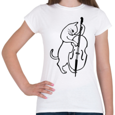 PRINTFASHION Macska nagybőgőzik - Női póló - Fehér