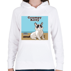 PRINTFASHION Macska - Női kapucnis pulóver - Fehér