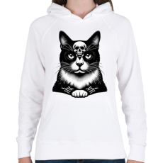 PRINTFASHION Macska  - Női kapucnis pulóver - Fehér