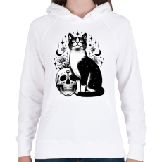 PRINTFASHION Macska - Női kapucnis pulóver - Fehér