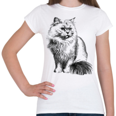 PRINTFASHION Macska  - Női póló - Fehér