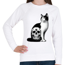 PRINTFASHION Macska - Női pulóver - Fehér