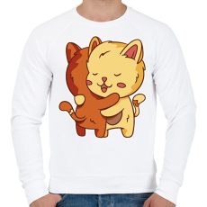 PRINTFASHION Macska ölelés - Férfi pulóver - Fehér