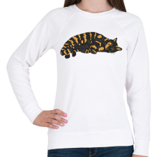 PRINTFASHION Macska pihen - Női pulóver - Fehér női pulóver, kardigán