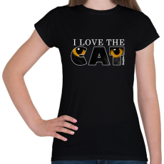 PRINTFASHION Macska sárga szemekkel sötét színű termékekre - Női póló - Fekete