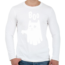 PRINTFASHION Macska szellem boo  - Férfi hosszú ujjú póló - Fehér