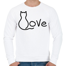 PRINTFASHION Macska szerelem - Férfi pulóver - Fehér férfi pulóver, kardigán