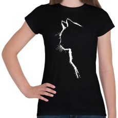 PRINTFASHION Macska sziluett - Női póló - Fekete