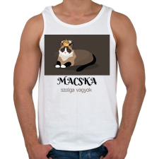 PRINTFASHION Macska szolga vagyok - Férfi atléta - Fehér atléta, trikó