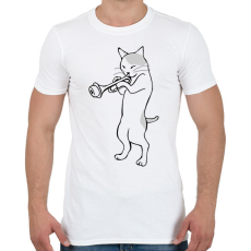 PRINTFASHION Macska trombitál - Férfi póló - Fehér